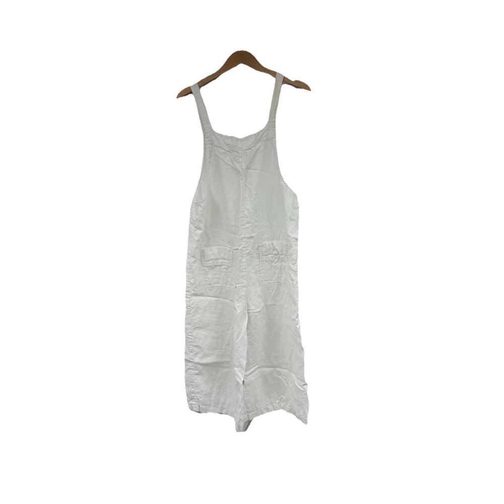 The White Company White Label 100% Linen‎ Overall Jumpsuit White Womens 0 READ